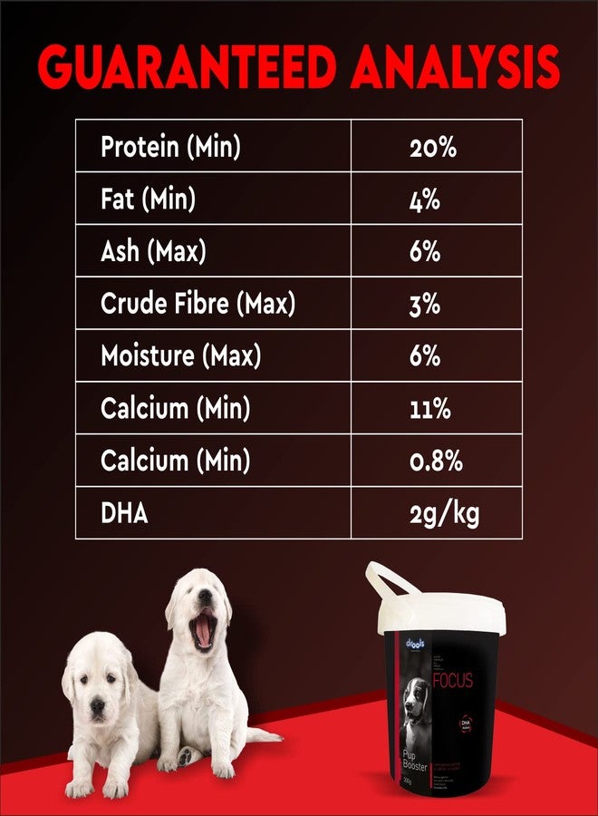 Drools Focus Pup Booster - Puppy Weaning Diet 300g | Chicken Flavour | All Breeds | DHA Aids in The Development of The Brain and Vision | Increases Immunity | Development of Strong and Healthy Bones - Image 5